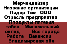 Мерчендайзер › Название организации ­ Лидер Тим, ООО › Отрасль предприятия ­ Продукты питания, табак › Минимальный оклад ­ 1 - Все города Работа » Вакансии   . Владимирская обл.,Вязниковский р-н